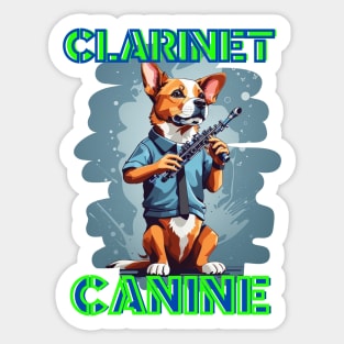 Dog Clarinetist: "Clarinet Canine" Sticker